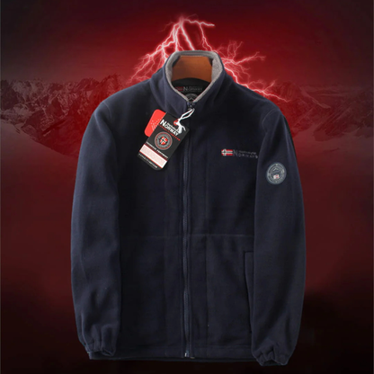 Giacca a doppio strato in pile con cappuccio