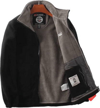 Giacca a doppio strato in pile con cappuccio