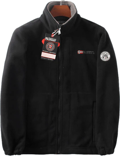 Giacca a doppio strato in pile con cappuccio