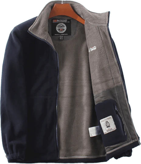 Giacca a doppio strato in pile con cappuccio