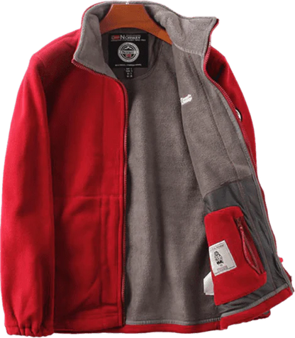 Giacca a doppio strato in pile con cappuccio